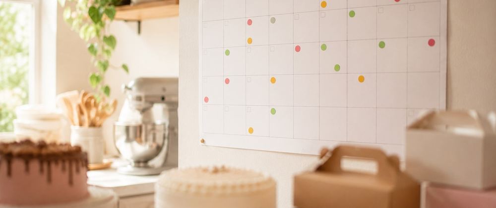 Calendario de producción en una cocina real
